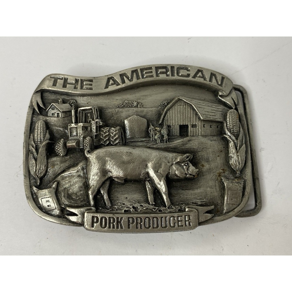 Belt Buckle The American Pork Producer 1985 Limited Edition‎ Vintage Pig Hog
